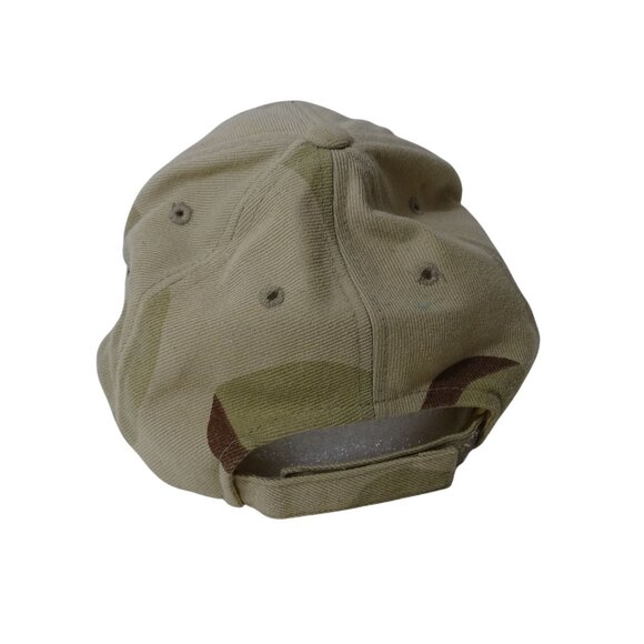 US Marine Corps Veteran Cap Tan Camo Adjustable Strap Back Men One Size FLAW - Picture 3 of 13